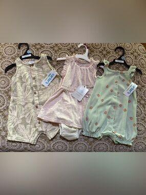 Summertime NWT Baby Girl 3-6 Months Bundle of 3 Outfits